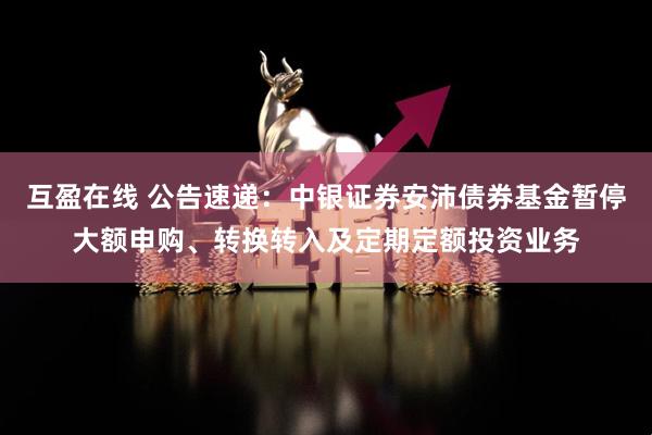 互盈在线 公告速递：中银证券安沛债券基金暂停大额申购、转换转入及定期定额投资业务
