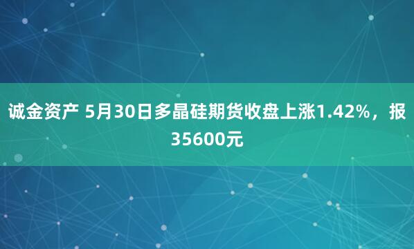 诚金资产 5月30日多晶硅期货收盘上涨1.42%，报35600元